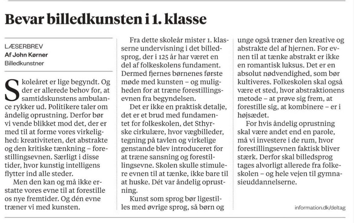 billedkunst Læserbrev bevar Billedkunst
